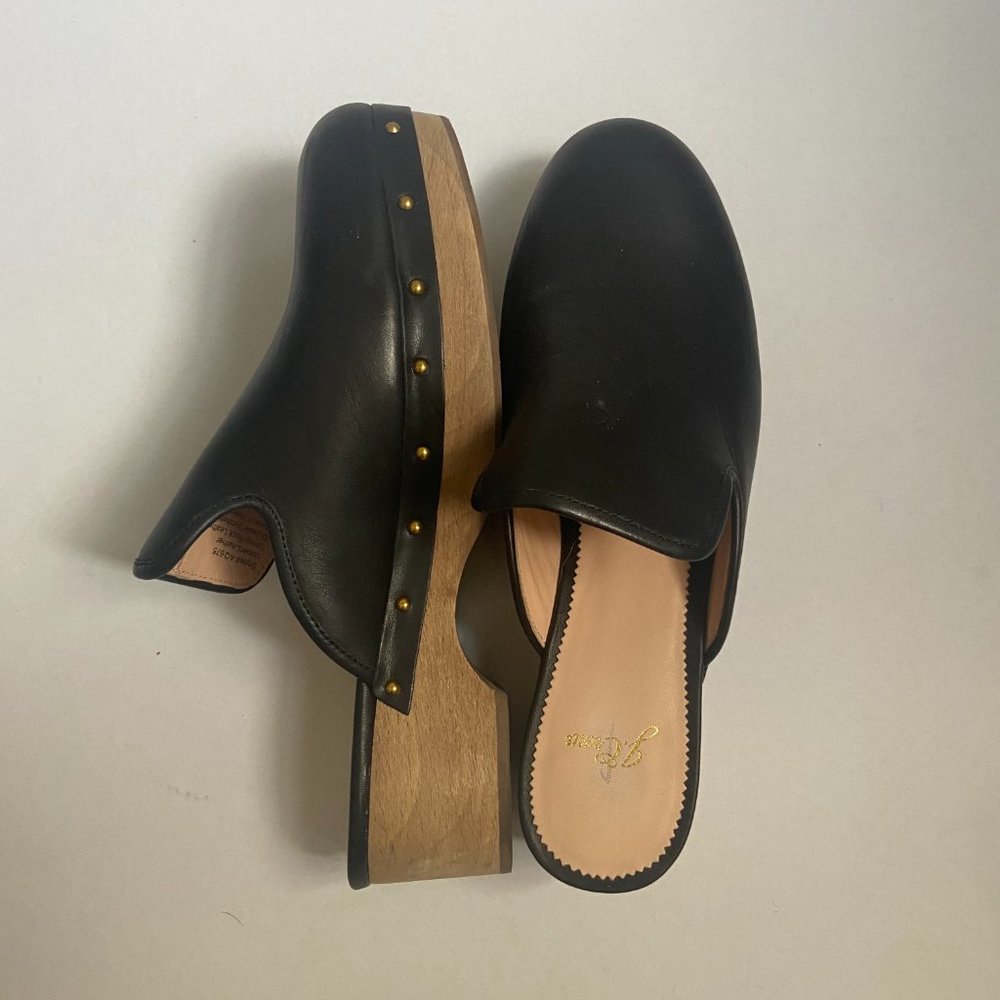 J Crew Black Clogs
